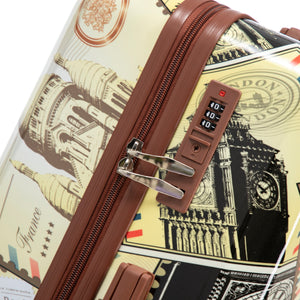 3-Piece PC Spinner Wheel Luggage Set with Printed Pattern
