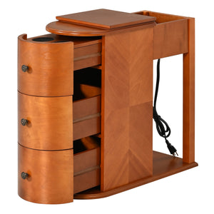 Modern End Table with Hidden Cup Holder Drawer