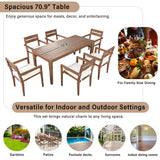 U_Style 7 Pieces Acacia Wood Outdoor Dining Set with Cushions