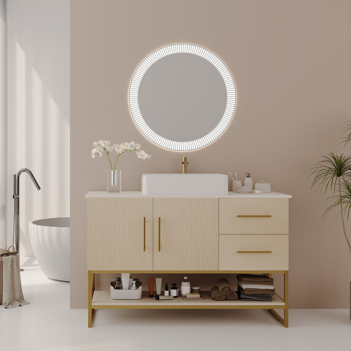 36" Modern Bathroom Vanity with Ceramic Vessel Sink