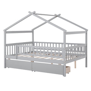 House Bed With 2 Drawers
