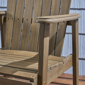 Outdoor Weather Resistant Acacia Wood Adirondack Dining Chairs (Set of 2)