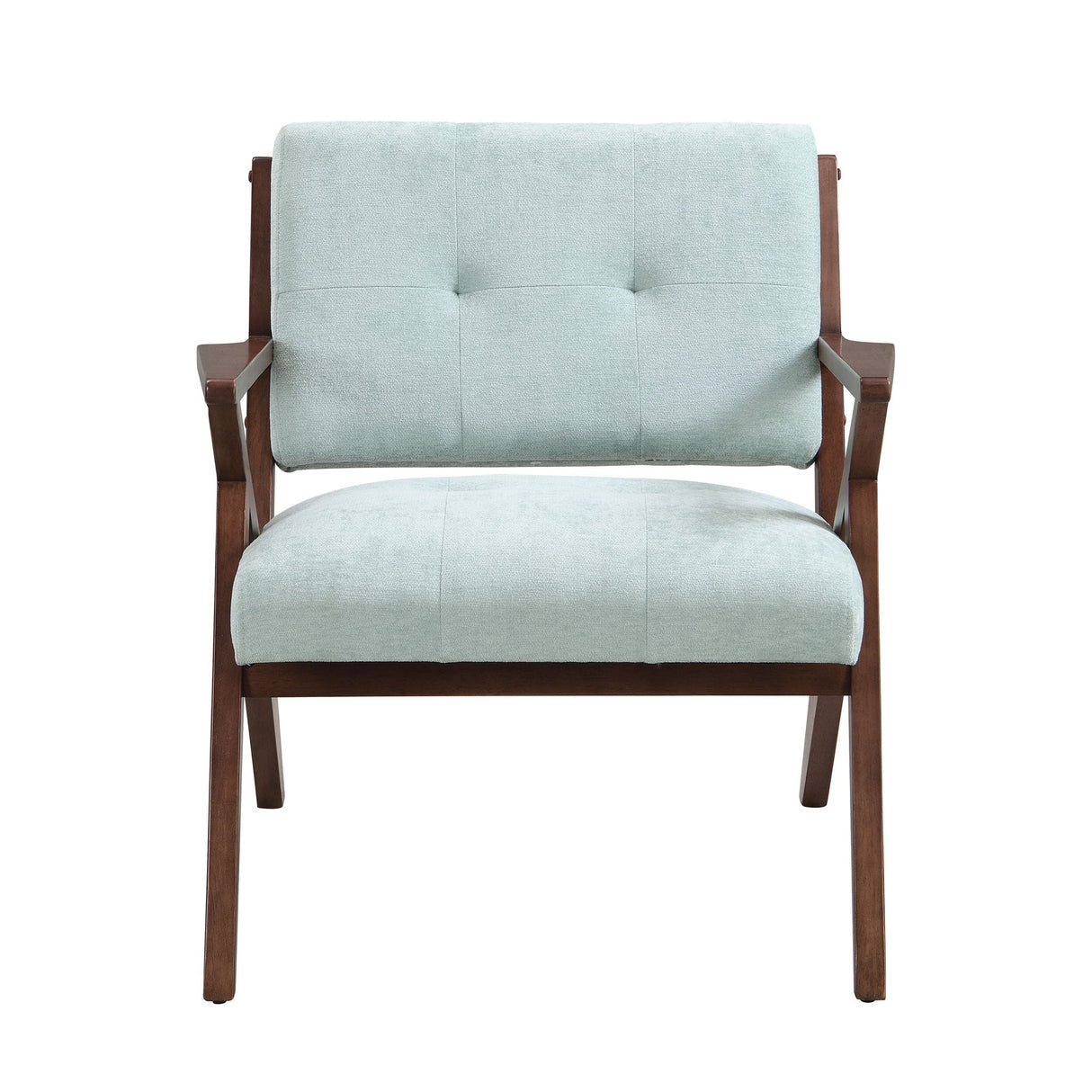 Modern Accent Chair With Plush Cushions, Angled Arm Design - Green