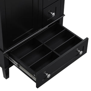 Bathroom Vanity With Integrated Basin, Soft Close Drawers, Door Mounted Double Layer Shelf