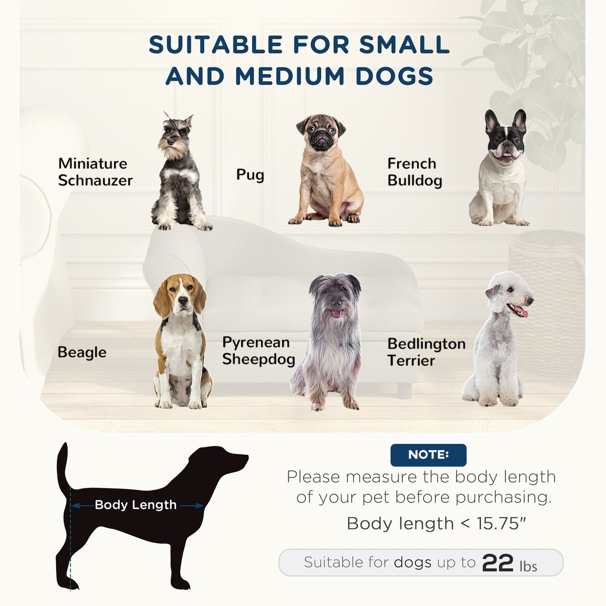 PawHut Gray Pet Sofa Dog Couch for Small to Medium Dogs