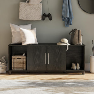 Systembuild Evolution Camberly - Shoe Storage Bench - Black Brown
