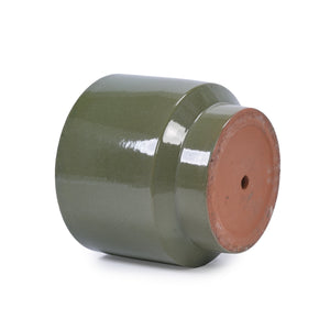 3 Pieces Ceramic Flowerpot Set - Antique Light Green