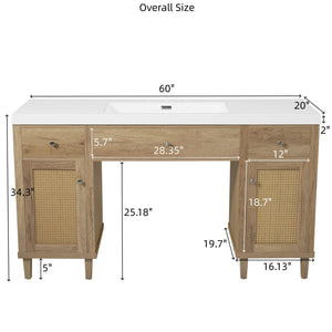Bathroom Vanity With Sink, Spacious Storage Cabinet