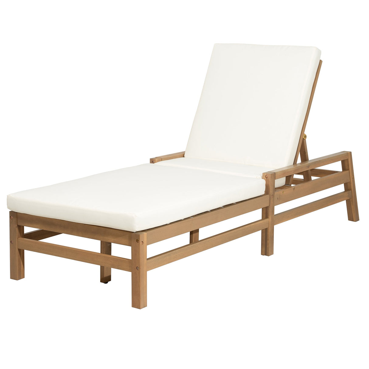 TREXM 5-Position Adjustable Outdoor Chaise Lounge Set of 2