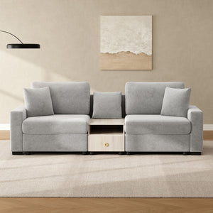 Modular Sofa Couch With Storage Armrest and Center Console