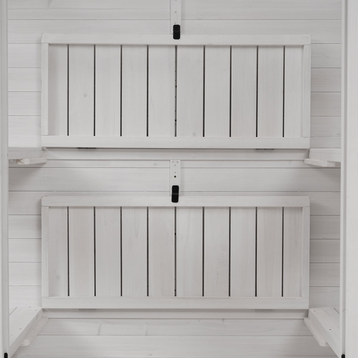 TOPMAX 78-inch Wooden Walk-in Greenhouse with 4 Skylights and Folding Shelves