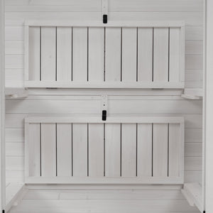 TOPMAX 78-inch Wooden Walk-in Greenhouse with 4 Skylights and Folding Shelves