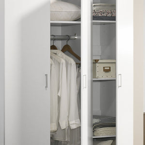 Declan 3-Door Wardrobe Cabinet Armoire in White