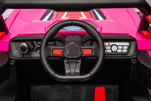 12V7A*1 30W*4 Four-Wheel Drive Seat One Button Start, Forward And Backward, High And Low Speed, Music, Front Light, Power Display, Two Doors Can Open, 2.4G R / C, Seat Belt Four Wheel Absorber