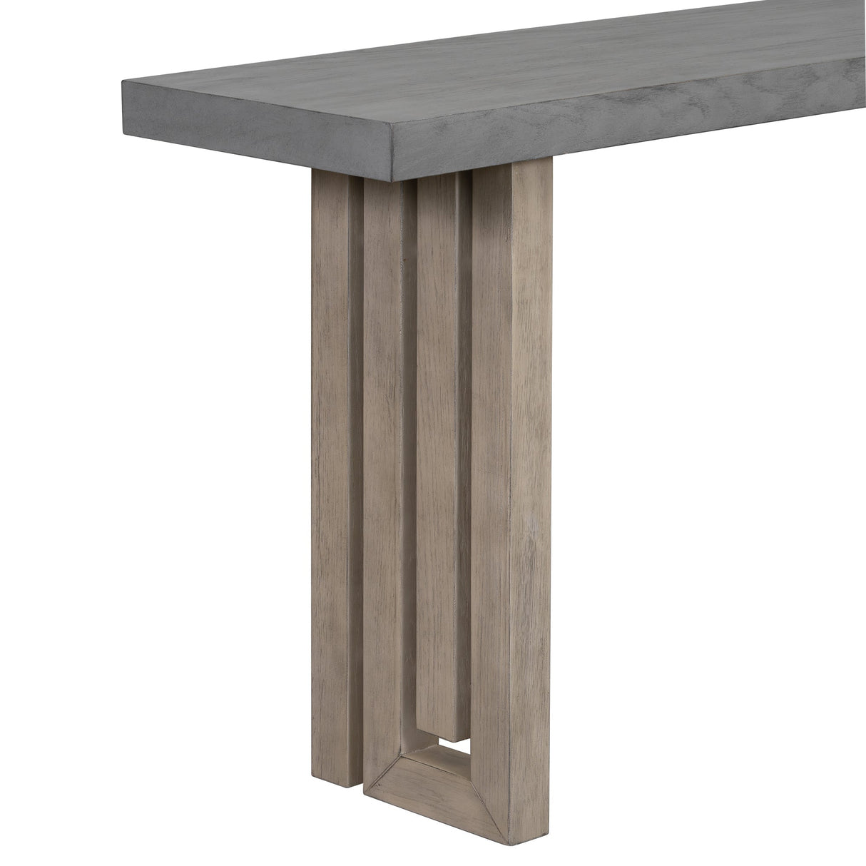 U_STYLE Oak Veneer Console Table with Distinctive Side Shapes