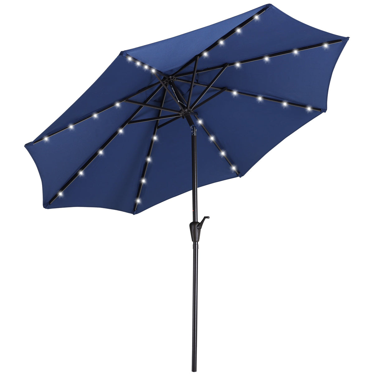 9Ft Patio Umbrella with 32 LED Solar Lights (Blue)