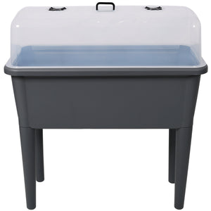 Raised Garden Bed with Ventilated Transparent Greenhouse Lid
