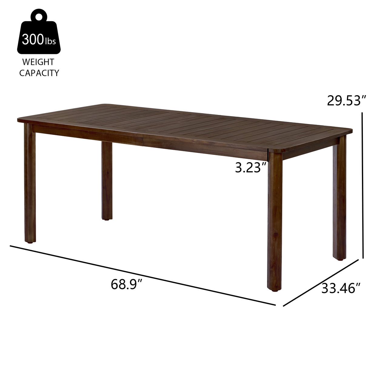7 Piece Outdoor Acacia Wood Dining Set With Cushions