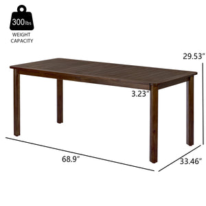 7 Piece Outdoor Acacia Wood Dining Set With Cushions