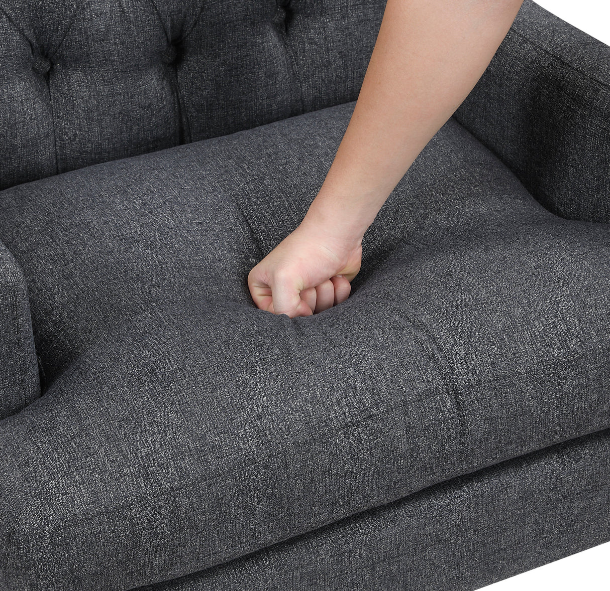 Button-Tufted Upholstered High Back Accent Chair