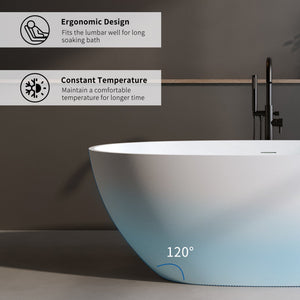 66.9″ Solid Surface Matte Tub - Freestanding Soaking Bathtub