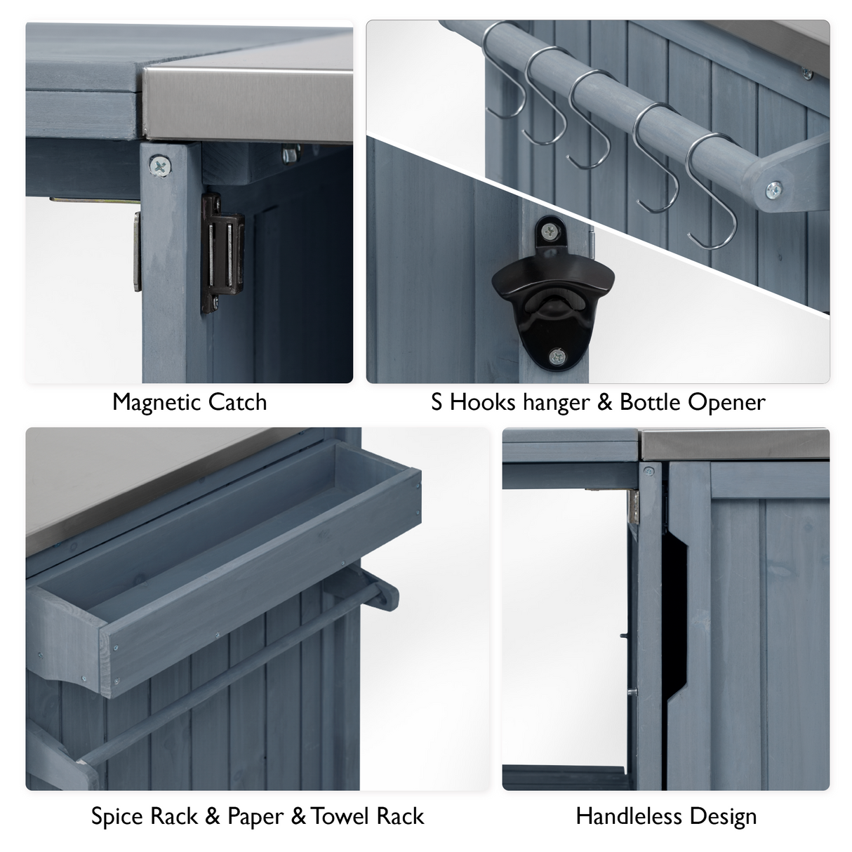 K&K 66.5" Outdoor Kitchen Island for Big Green Egg Grills