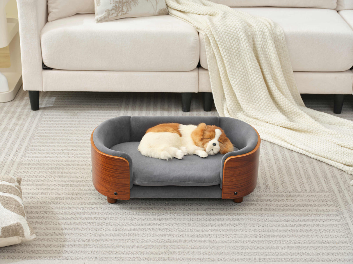 Scandinavian style Elevated Dog Bed Pet Sofa With Solid Wood legs,Small Size