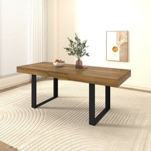 Rectangle Extendable Dining Table for 6-10 People