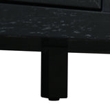 TREXM Bohemian Style Rattan Buffet Storage Cabinet with Solid Wood Frame