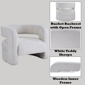 Yitua Teddy Sherpa Accent Chair - White