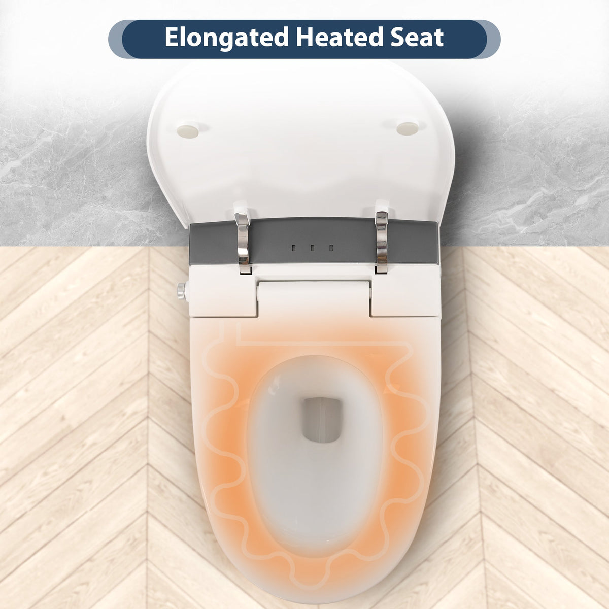 Heated Seat Smart Toilet, One Piece Design