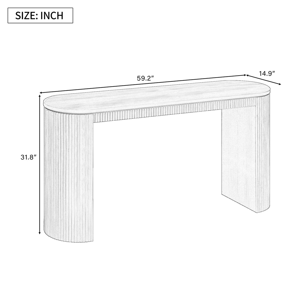 U_STYLE Curved Design Console Table