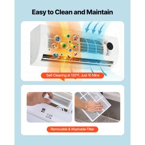 Mini Split Air Conditioner, 9000 BTU 115V Fast Cooling & Heating