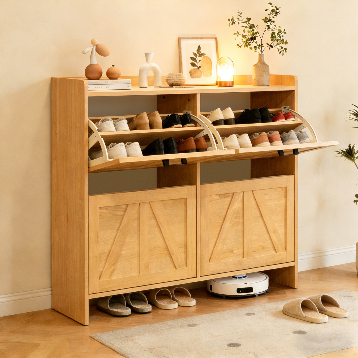 Farmhouse Style Shoe Cabinet