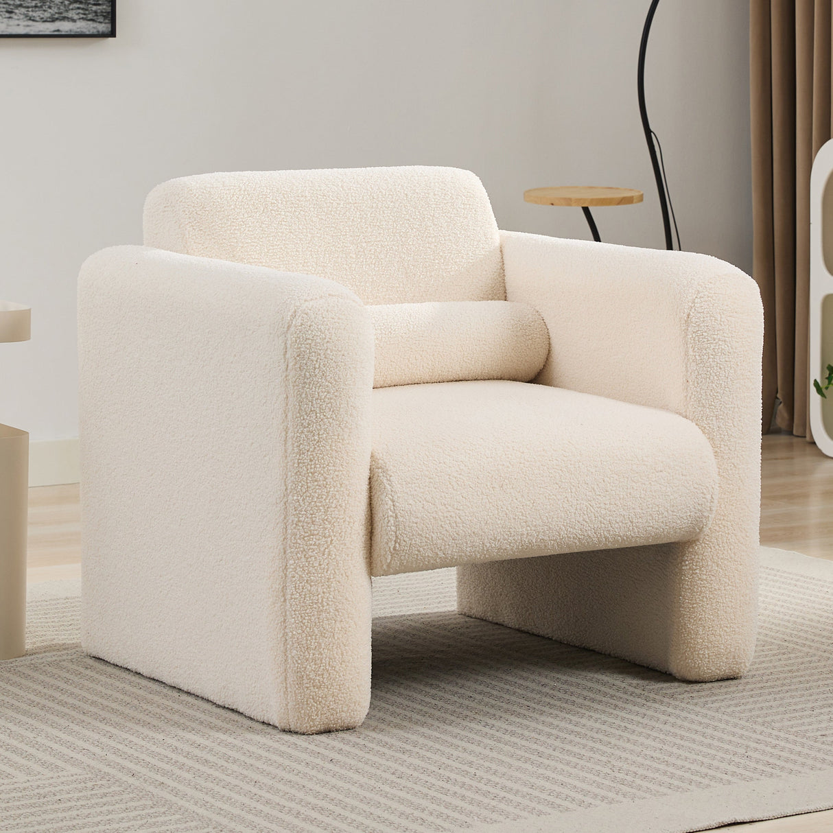 Marlowe Modern Sherpa Upholstered Comfy Reading Accent Chair