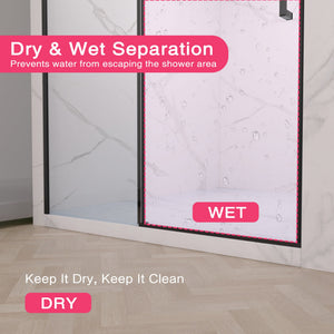 56-60" W x 74" H Semi-Frameless Sliding Shower Door