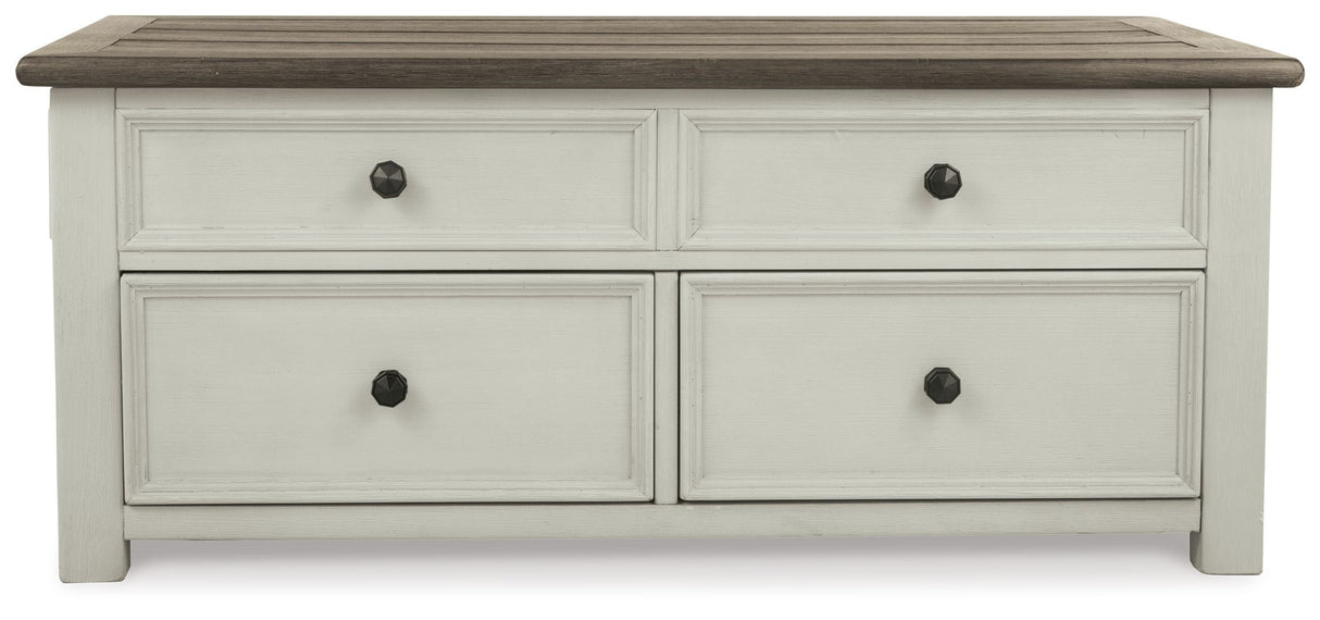 Bolanburg - Lift Top Cocktail Table - White / Brown / Beige