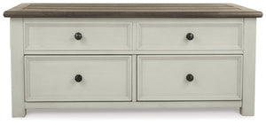 Bolanburg - Lift Top Cocktail Table - White / Brown / Beige