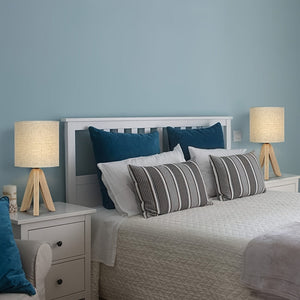 Cute Tripod Table Lamp with Fabric Shade for Desk Bedroom Dorm or Nightstand