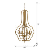 4 Light Chandelier With Adjustable Chain - Gold
