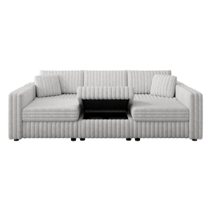 106.3" U-Shaped 6-Person Sofa with Ottoman
