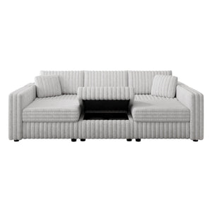 106.3" U-Shaped 6-Person Sofa with Ottoman