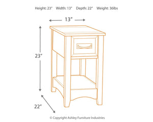 Breegin - Chair Side End Table - 1 Drawer - Brown