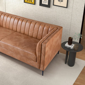 Angelina Cognac PU Leather Sofa
