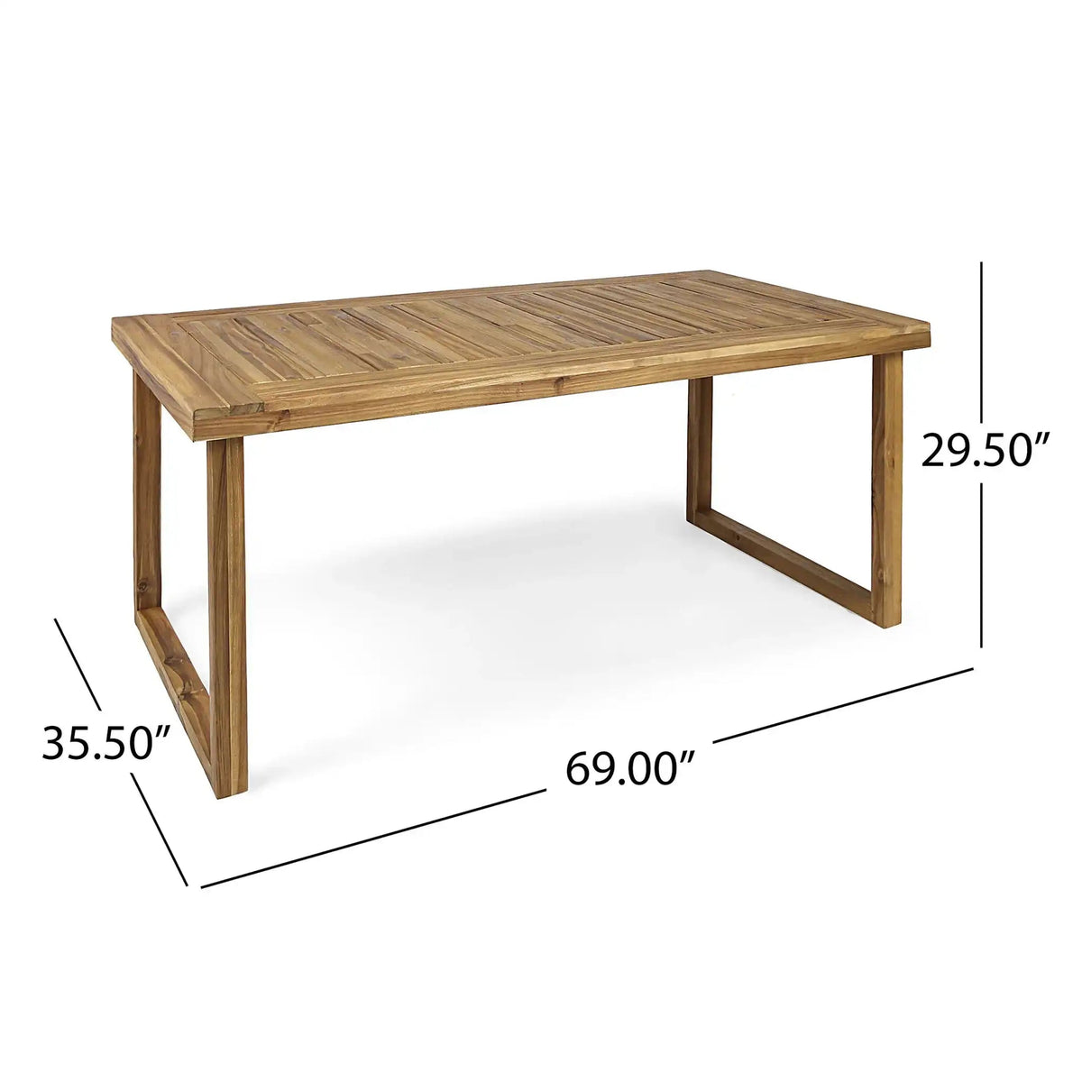 Outdoor Acacia Wood Dining Table, Sandblast Finish