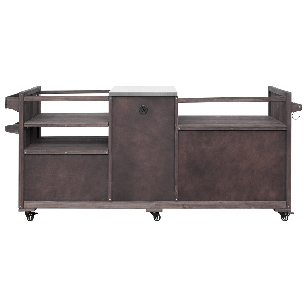 K&K 80.5' Outdoor Kitchen Island for Big Green Egg & Blackstone Griddle