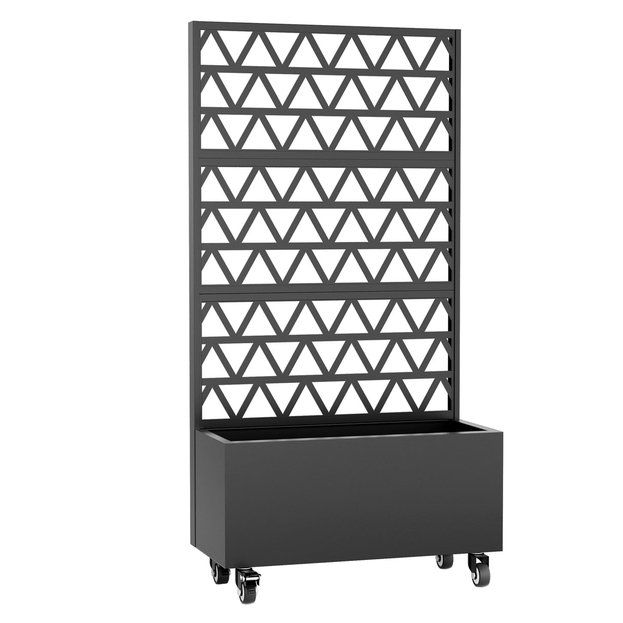 Metal Planter Box with Trellis Raised Garden Bed - 72.05'x35.83'x16.14', Trellis Privacy Screen for Climbing Plants, Vegetables, Vines(Assembly Required)