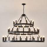 39.37 Inch 3-Tiers Wagon Wheel Chandelier