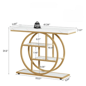 Console Table With 4-Tier Design For Living Hallway