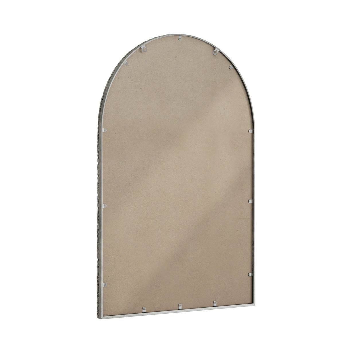 Arched Silver Wall Mirror with Tempered Glass Metal Frame
